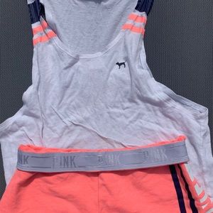 VS Pink Coral and Navy Sleep Set